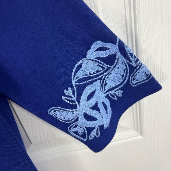 Bob Mackie Wearable Art Blue Embroidered Tank And Cardigan Matching Set Size XS - Picture 13 of 16